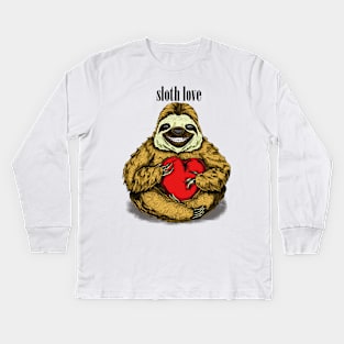 Sloth Love Kids Long Sleeve T-Shirt